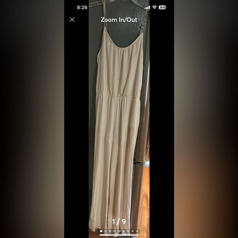 Danbee light weight Cream Jumpsuit with chain on spaghetti straps